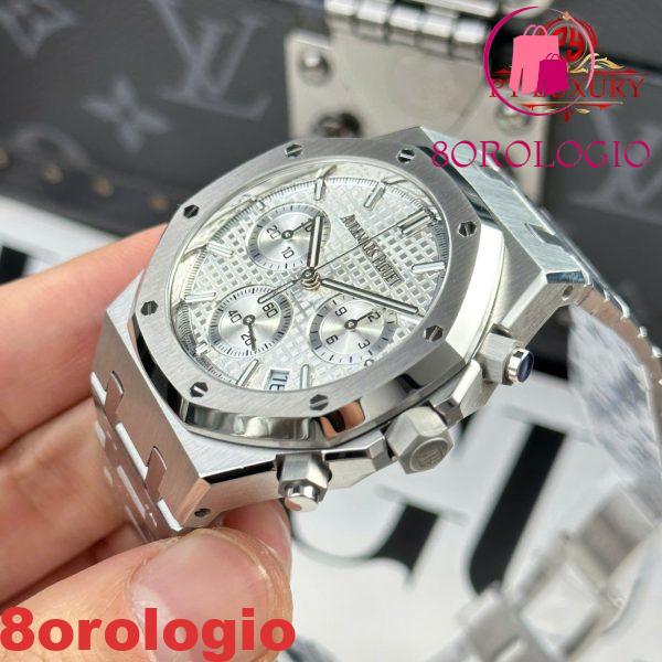 Audemars Piguet Royal Oak Chronograph 26240ST Quadrante Bianco 1:1 Migliore Replica APSF 41mm Orologio - immagine 8
