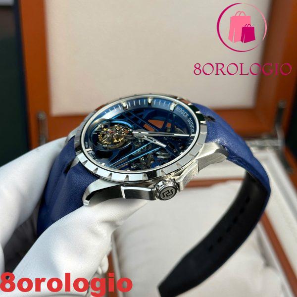 Roger Dubuis Excalibur Monotourbillon Cobalt Blue RDDBEX0838 Migliore Replica BBR 42mm Orologio - immagine 9