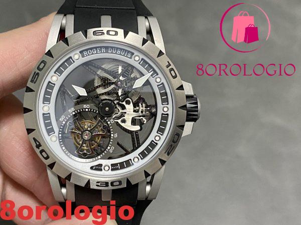 Roger Dubuis Excalibur Spider Tourbillon Volante Scheletrato RDDBEX0479 Miglior Replica 45mm Orologio - immagine 5