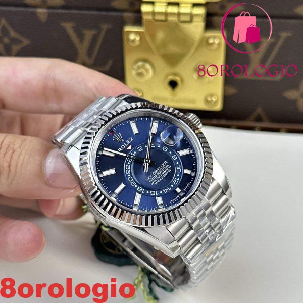 Rolex Sky-Dweller 326934 Quadrante Blu Bracciale Jubilee Replica Migliore 42mm Orologio - immagine 6