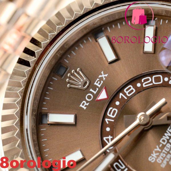 Rolex Sky-Dweller 336935-0006 Oro Rosa Quadrante Cioccolato Bracciale Jubilee Migliore Replica 42mm Orologio - immagine 5