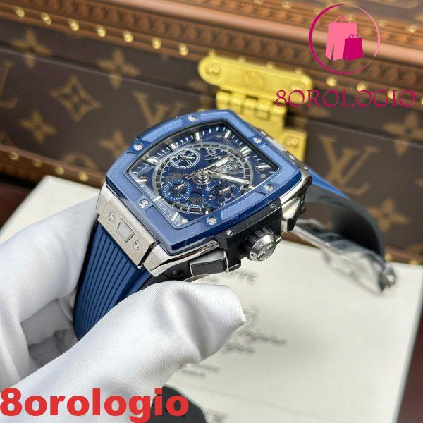 Hublot Spirit Of Big Bang Titanium Blue Ceramic Quadrante Blu Cinturino in Gomma 1:1 Migliore Replica BBF 42mm Orologio - immagine 6