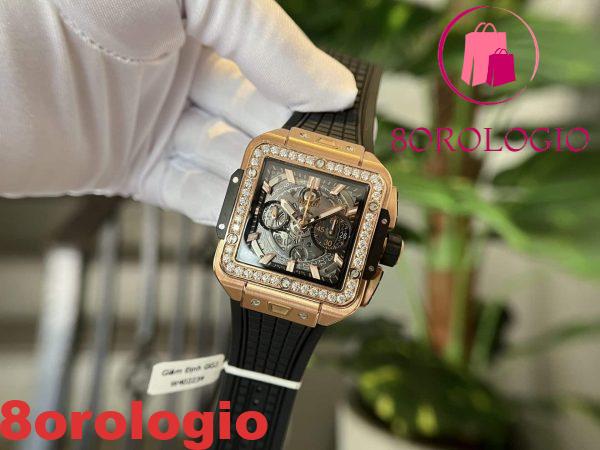 Hublot Square Bang King Gold Con Ghiera Personalizzata in Moissanite Replica di Alta Qualità 42mm Orologio - immagine 5