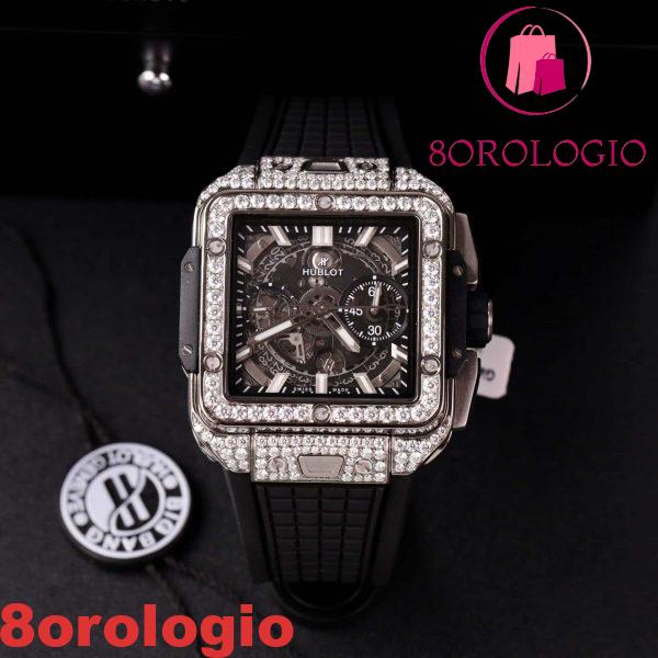 Hublot Square Bang Titanium Iced Out Moissanite Replica di Alta Qualità 42mm Orologio - immagine 6