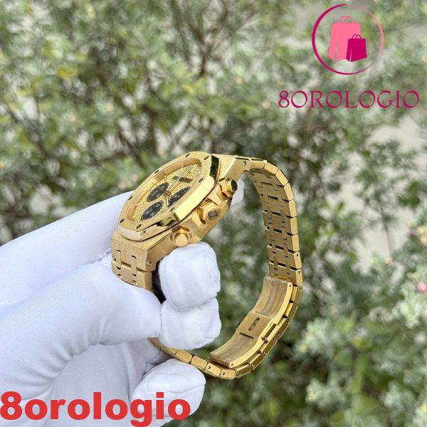 Replica Audemars Piguet Royal Oak Frosted Yellow Gold Chronograph 26240BA Quadrante Giallo 41mm Orologio - immagine 5