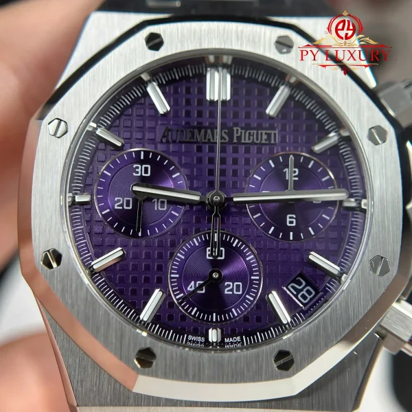 Audemars Piguet Royal Oak Chronograph 26240BC Quadrante Viola Replica 1:1 Super Clone APSF 41mm Orologio - immagine 8