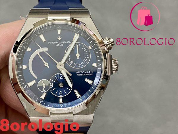 Vacheron Constantin Overseas Dual Time 47450/000A-9039 Quadrante Blu Cinturino in Gomma Replica TWF 42mm Orologio - immagine 5