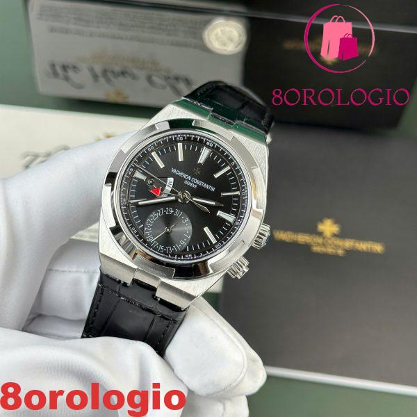 Vacheron Constantin Overseas Dual Time 7900V/110A-B546 Quadrante Nero Cinturino in Pelle Replica Svizzera PZF 41mm Orologio - immagine 5