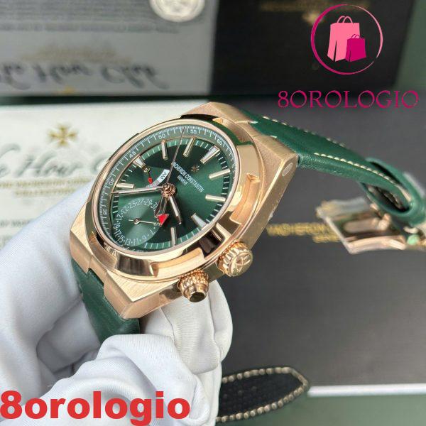 Vacheron Constantin Overseas Dual Time 7920V/210R-B965 Oro Rosa Quadrante Verde Pelle Swiss Replica PZF 41mm Orologio - immagine 5