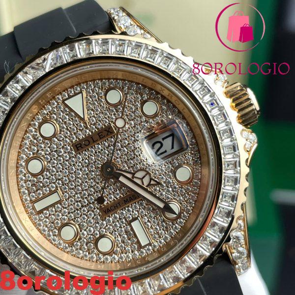 Replica Migliore di Rolex Yacht-Master 126655 40mm in Oro Rosa 18K con Moissanite Customizzata Orologio - immagine 7