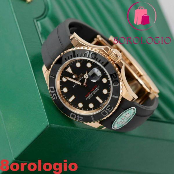 Rolex Yacht-Master 126655 Quadrante Nero Oro Rosa 18K Rivestito Replica 1:1 40mm Orologio - immagine 6