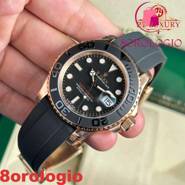 Replica di Alta Qualità Rolex Yacht-Master 126655 Oro Rosa Quadrante Nero 40mm Orologio - immagine 10