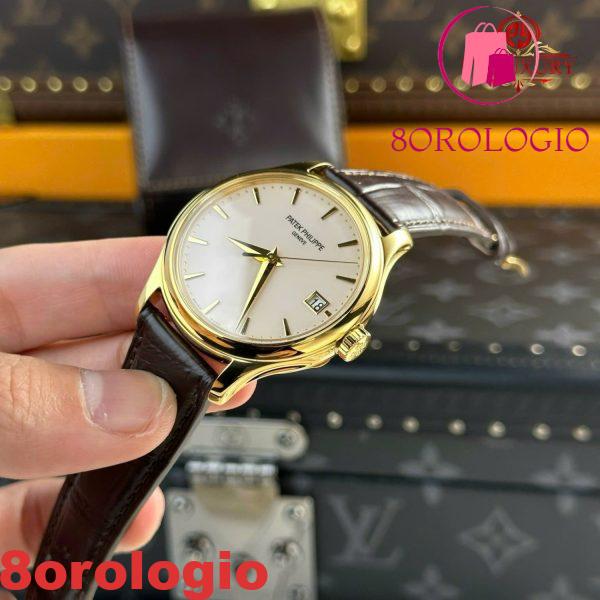 Patek Philippe Calatrava 5227J-001 Oro Giallo Cinturino in Pelle Replica 3KF 39mm Orologio - immagine 8