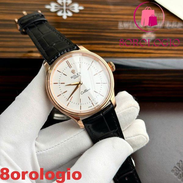 Replica Rolex Cellini Time 50505 Oro Rosa Quadrante Bianco 39mm Orologio - immagine 5