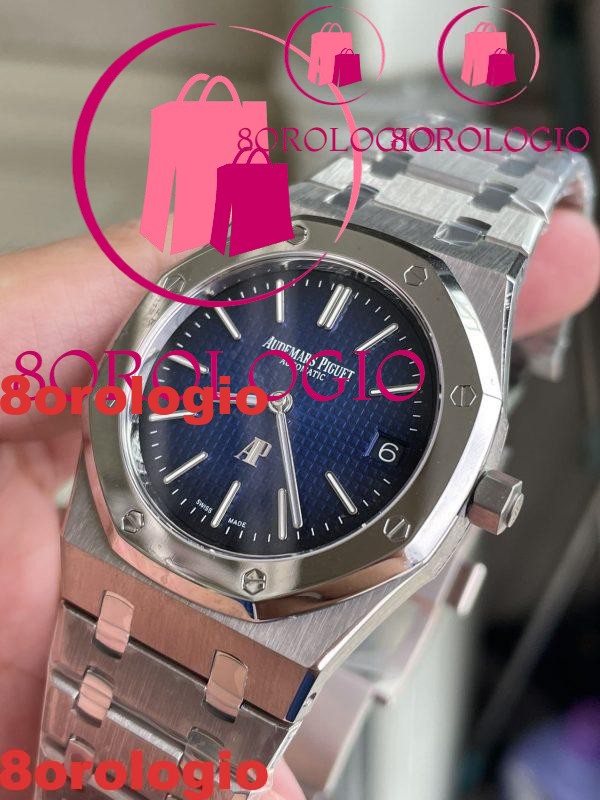 Audemars Piguet Royal Oak Jumbo Extra-thin 15202IP Quadrante Blu 89g Migliore Replica ZF 39mm Orologio - immagine 6