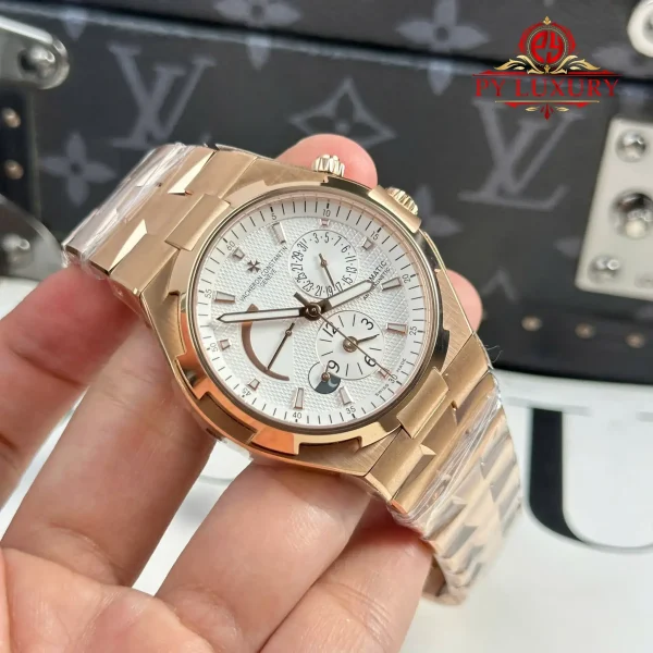 Vacheron Constantin Overseas Dual Time 47450/B01R-9404 Oro Rosa Quadrante Bianco Replica Migliore 42mm Orologio - immagine 5
