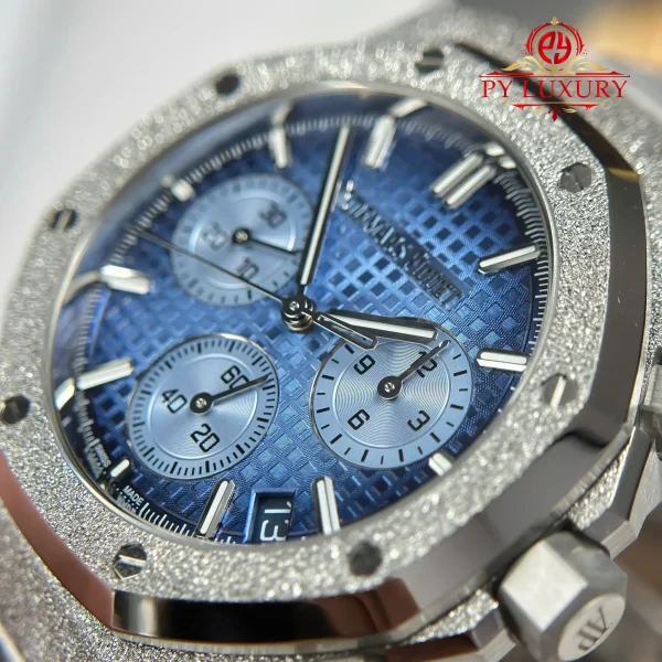 Audemars Piguet Royal Oak Chronograph 26240BC in Oro Bianco Frosted Quadrante Blu 1:1 Migliore Replica APSF 41mm Orologio - immagine 10