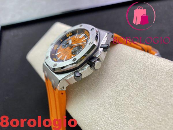 Audemars Piguet Royal Oak Offshore Diver Chronograph 26703ST Quadrante Arancione Cinturino in Gomma Arancione Migliore Replica JHF 42mm Orologio - immagine 6