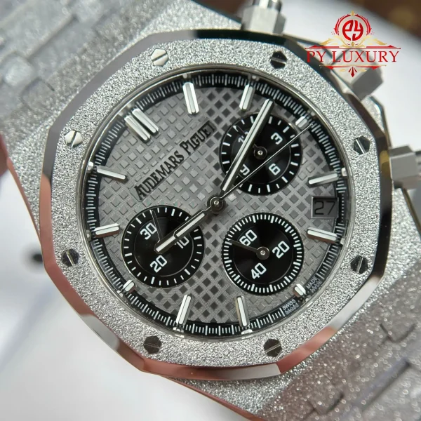 Audemars Piguet Royal Oak Chronograph 26240BC Frosted White Gold Quadrante Grigio 1:1 Migliore Replica APSF 41mm Orologio - immagine 11