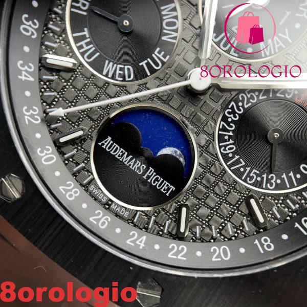 Audemars Piguet Royal Oak Calendario Perpetuo 26579CE Quadrante Grigio Ceramica Nera Miglior Replica APSF 41mm Orologio - immagine 8