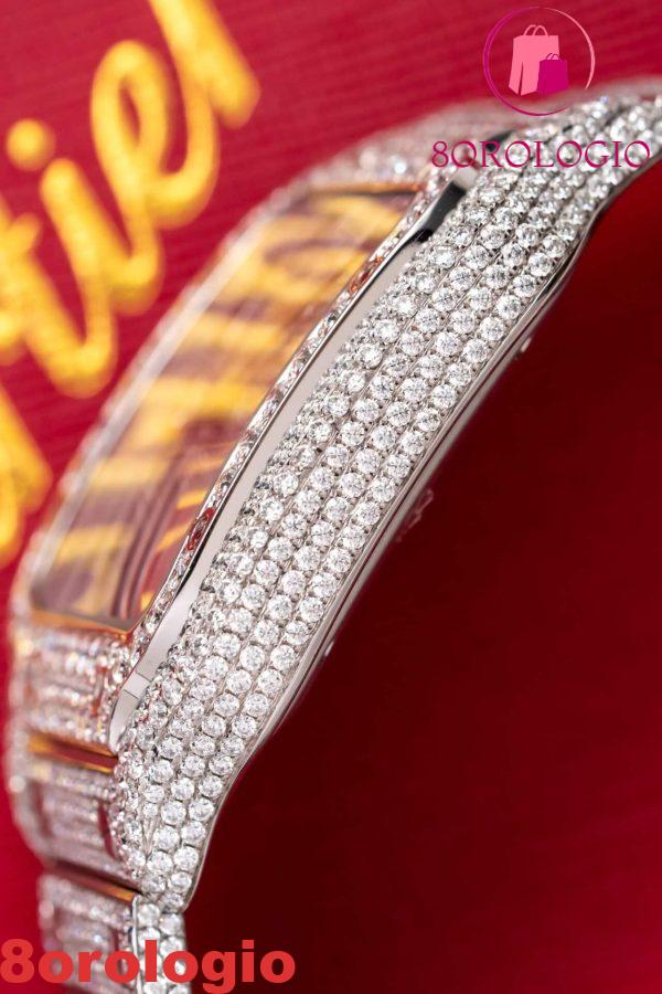 Cartier Santos Iced Out VVS1 Clarity Moissanite Modello Grande Migliore Replica 39.8mm Orologio - immagine 6