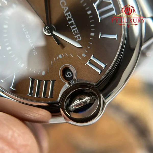 Cartier Ballon Bleu De Cartier Acciaio Quadrante Marrone Migliore Replica AF 40mm Orologio - immagine 9