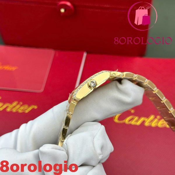 Cartier Tank Francaise WJTA0062 Quadrante Golden Sunray Lunetta in Oro Giallo con Pietre Replica 25.7 X 21.2mm Orologio - immagine 6