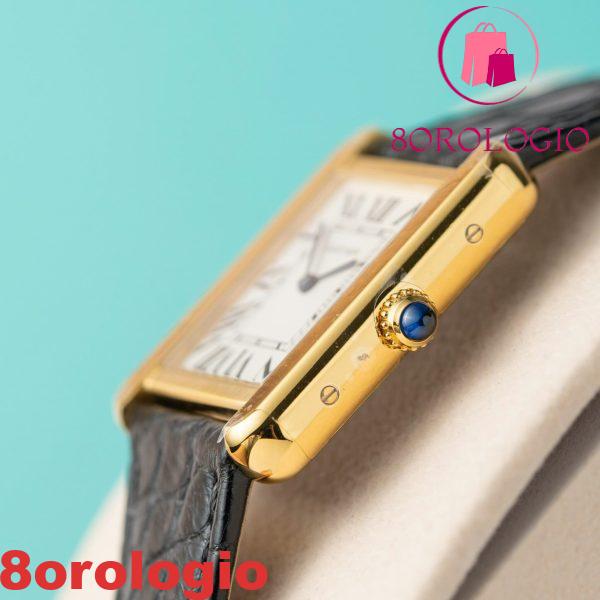 Cartier Tank Solo W5200002 Oro Giallo Modello Piccolo Donna Pelle Replica 31 X 24mm Orologio - immagine 6