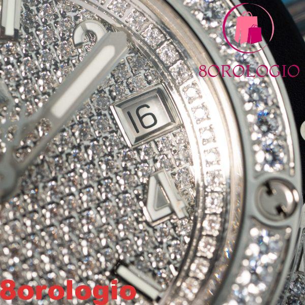 Replica Hublot Big Bang One Click Steel Black Full Pavé CZ Stones 39mm Orologio - immagine 8