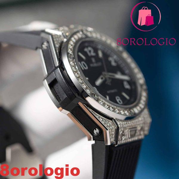 Hublot Big Bang One Click Steel Pavé Quadrante Nero Diamanti Naturali Migliore Replica 39mm Orologio - immagine 9