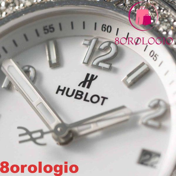 Hublot Big Bang One Click Steel White Pavé Custom Natural Diamonds Migliore Replica 39mm Orologio - immagine 8
