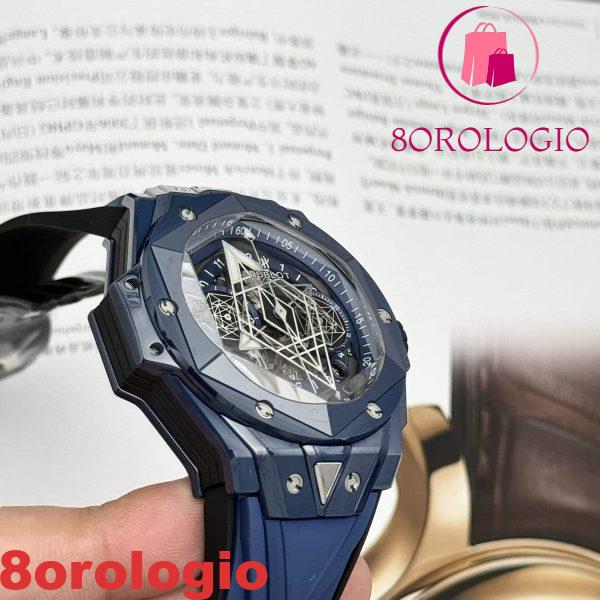 Hublot Big Bang Sang Bleu II Ceramica Blu Gomma Replica BBF 45mm Orologio - immagine 6