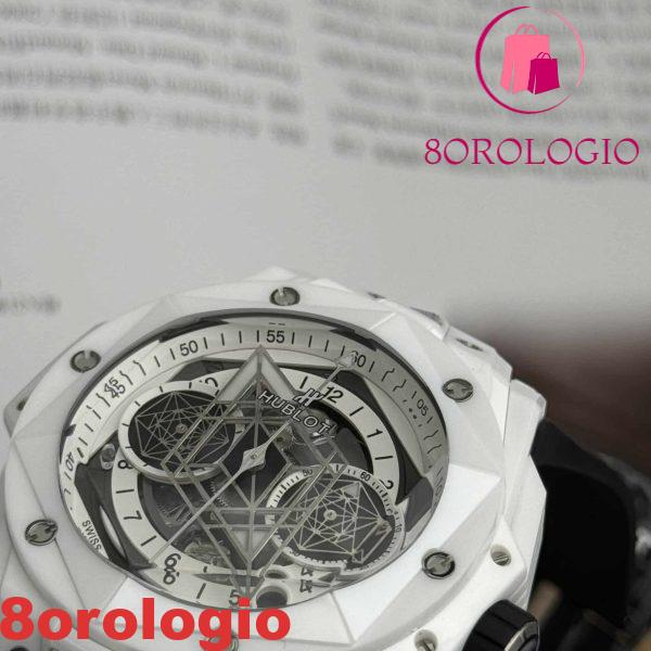 Hublot Big Bang Sang Bleu II Ceramica Bianca Gomma Replica di Alta Qualità BBF 45mm Orologio - immagine 7