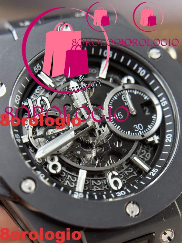 Hublot Big Bang Unico Black Magic Quadrante Nero Migliore Replica BBF 42mm Orologio - immagine 8