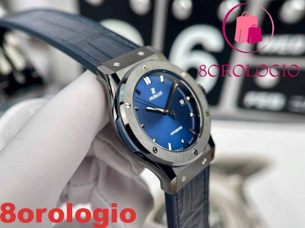 Hublot Classic Fusion Ceramic Nera Quadrante Blu Movimento SW300 Replica 1:1 JJZ 42mm Orologio - immagine 6