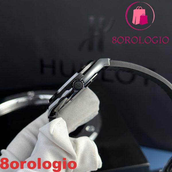 Hublot Classic Fusion Black Magic Quadrante in Carbonio Pelle Replica Super Clone 42mm Orologio - immagine 8