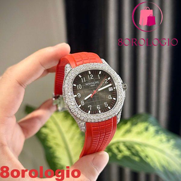 Patek Philippe Aquanaut Singapore 5167A-012 Quadrante Nero Custom Moissanite Best Replica 40mm Orologio - immagine 7