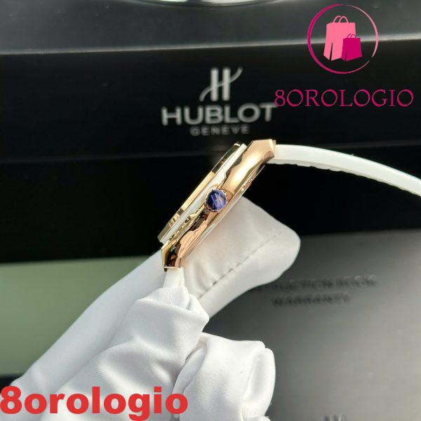 Hublot Classic Fusion King Gold Quadrante Bianco Cinturino in Pelle Donna Replica 33mm Orologio - immagine 6