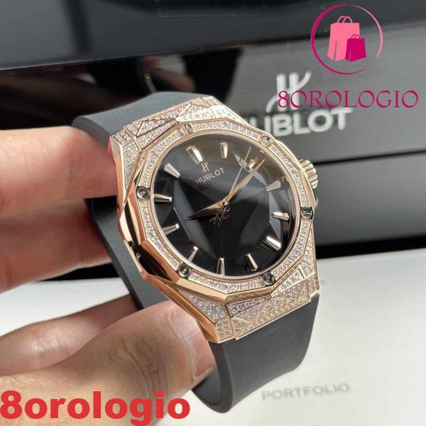 Hublot Classic Fusion Orlinski King Gold Pavé Quadrante Nero Miglior Replica 40mm Orologio - immagine 7