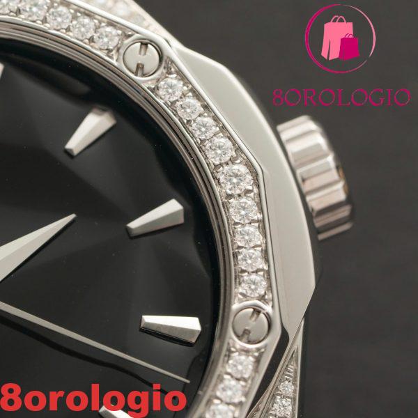 Hublot Classic Fusion Orlinski Titanium Pavé Quadrante Nero Replica Personalizzata con Moissanite Completa 1:1 40mm Orologio - immagine 8