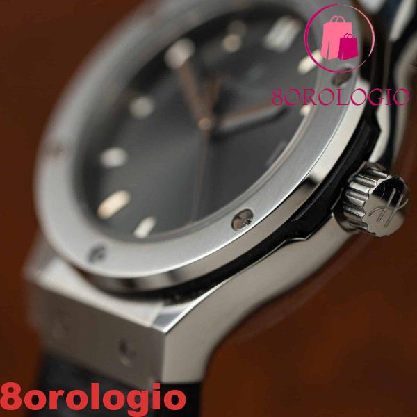Replica Hublot Classic Fusion Titanio Quadrante Grigio Cinturino in Pelle Orologio Donna 33mm Orologio - immagine 6