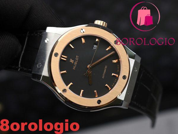 Hublot Classic Fusion Titanium King Gold Quadrante Nero Migliore Replica 42mm Orologio - immagine 6