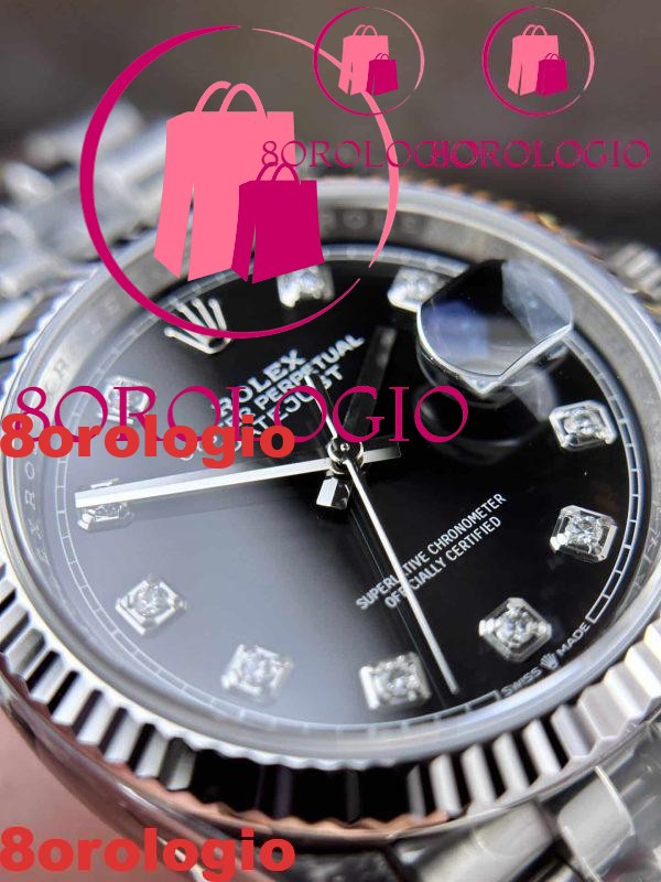 Rolex Datejust 126234 Quadrante Nero Diamanti Jubilee 1:1 Replica 36mm Orologio - immagine 8