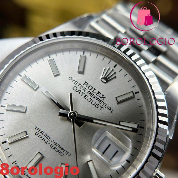 Rolex Datejust 126234 Quadrante Argentato Luminosa Bracciale Jubilee 1:1 Migliore Replica Clean Factory 36mm Orologio - immagine 10