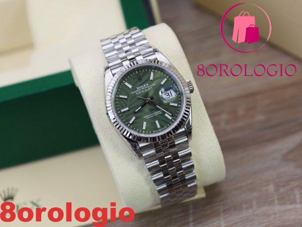 Rolex Datejust 126234-0047 Quadrante Luminoso Verde Palma Replica VSF 36mm Jubilee Migliore Orologio - immagine 7