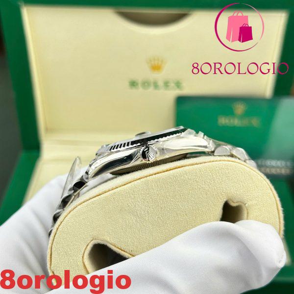 Replica Rolex Datejust 126234-0055 Quadrante Motivo Foglie di Palma Verde Oliva con Diamanti Jubilee VSF 36mm Orologio - immagine 6
