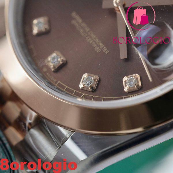 Rolex Datejust 126301-0004 Quadrante Cioccolato con Diamanti Bicolore Oro Rosa Lunetta Liscia Jubilee Miglior Replica 1:1 41mm Orologio - immagine 7