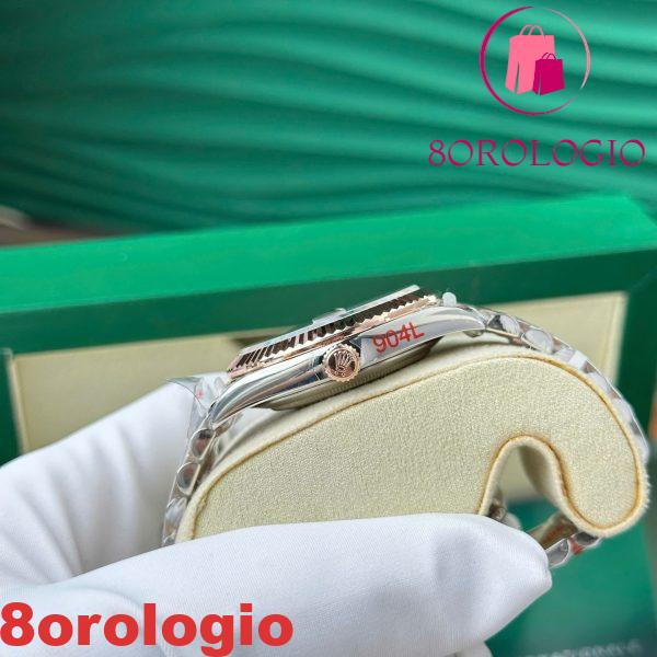 Replica Rolex Datejust 126331 Two Tone 10K Everose Gold Wrapped Chocolate Luminous Dial Jubilee Miglior Clone 41mm Orologio - immagine 7