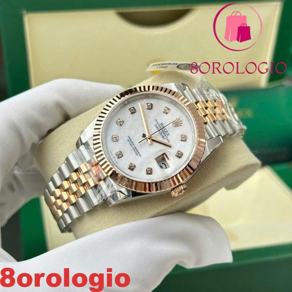 Rolex Datejust 126331 Bicolore 10K Oro Everose Rivestito Quadrante MOP Bianco Jubilee Migliore Replica 41mm Orologio - immagine 8