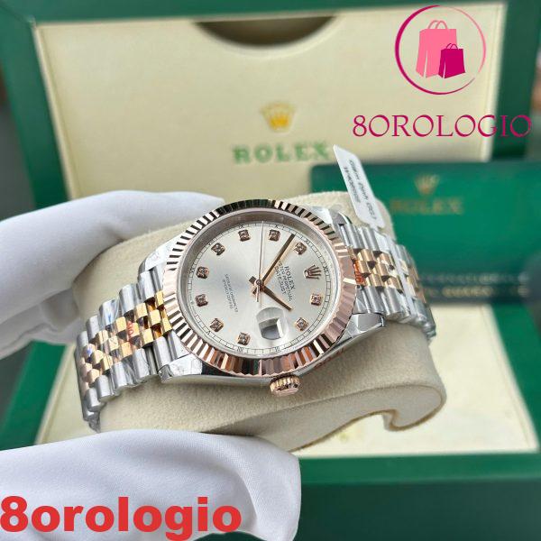 Rolex Datejust 126331 Two Tone Sundust Quadrante con Diamanti Oro Everose 10K Rivestito Jubilee Migliore Replica 41mm Orologio - immagine 9